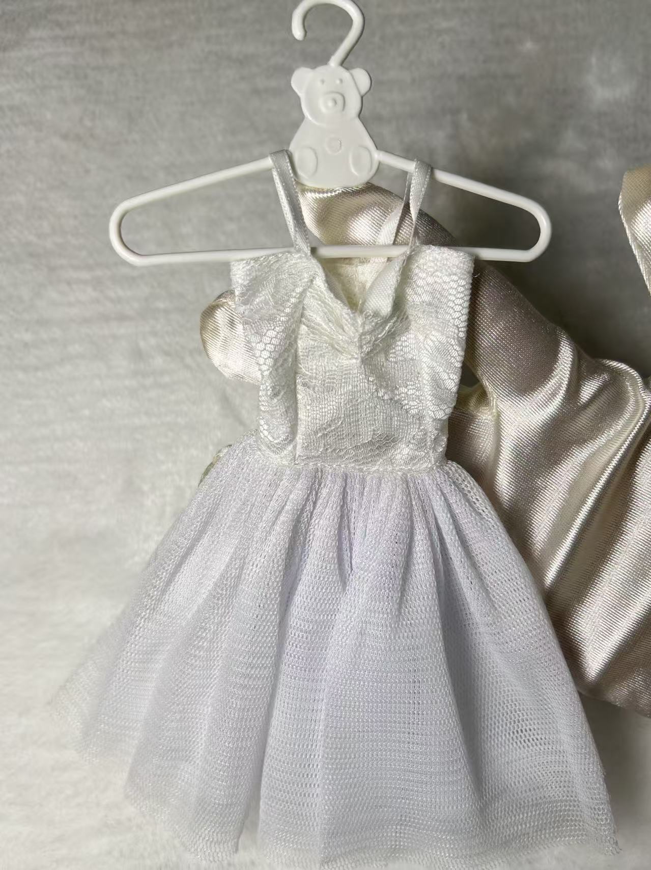 White Lace Tulle Doll Dress