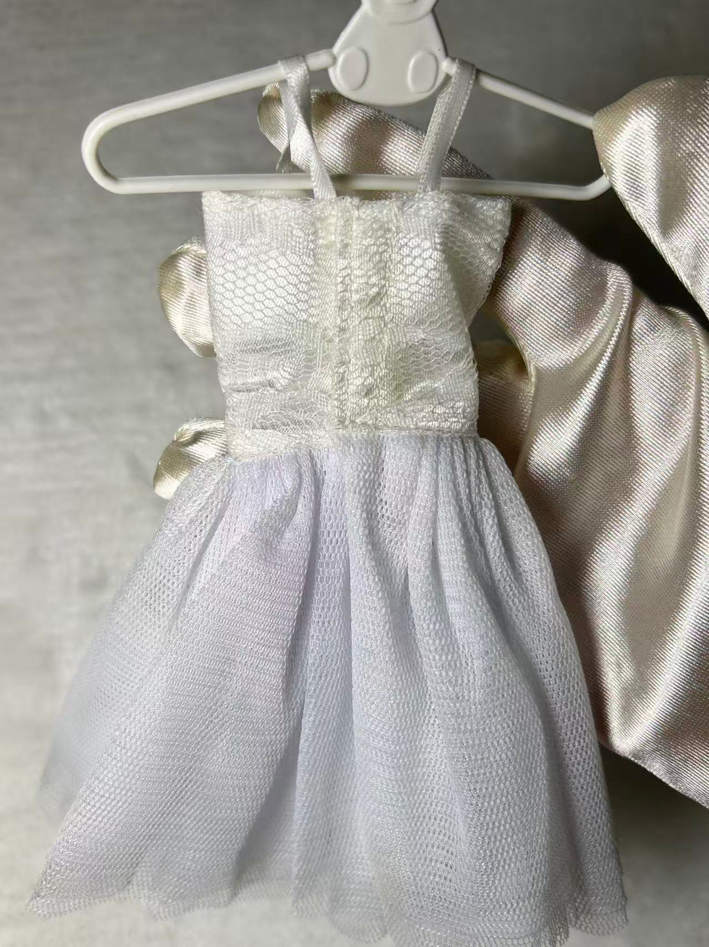 White Lace Tulle Doll Dress