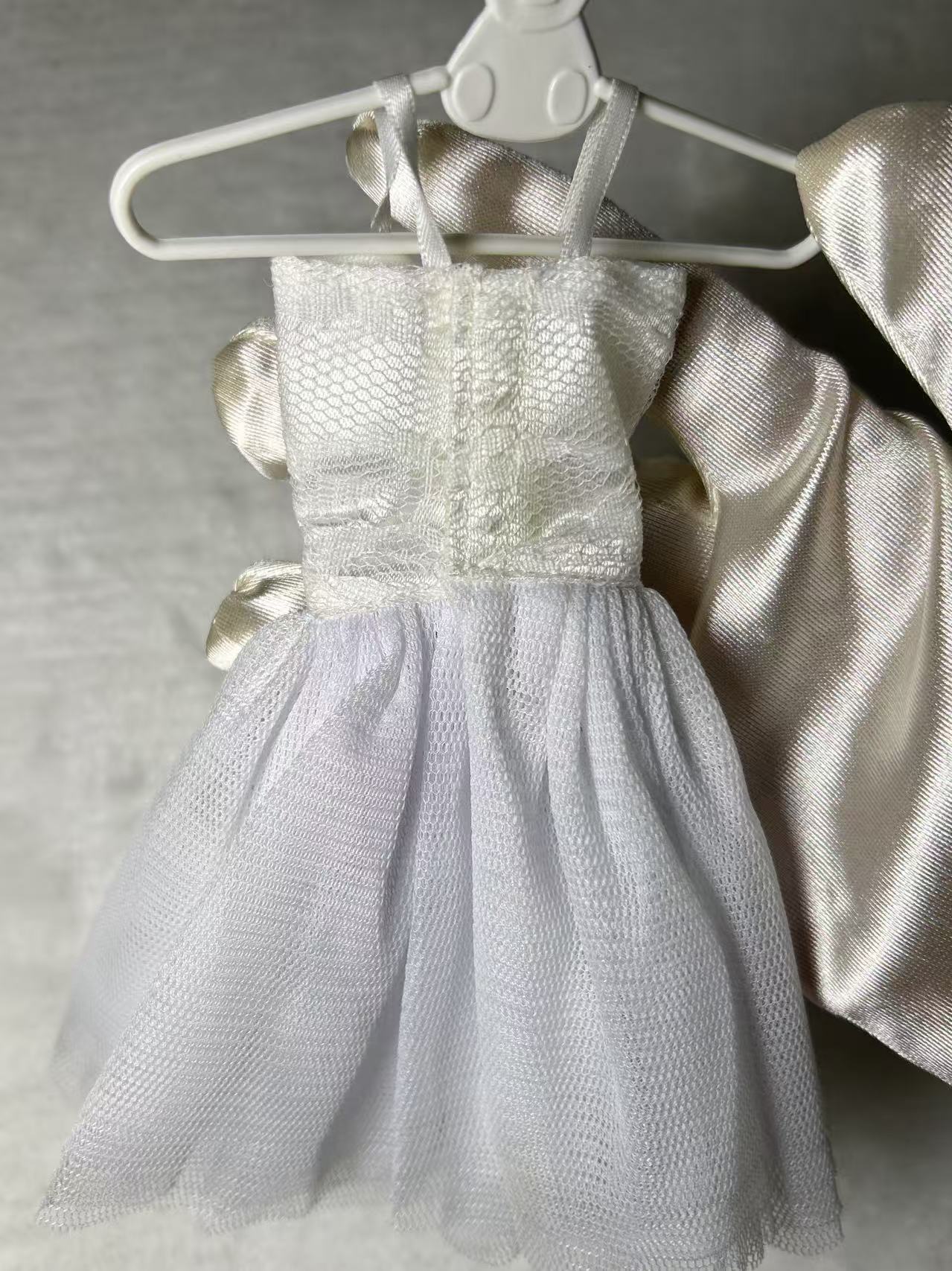 White Lace Tulle Doll Dress