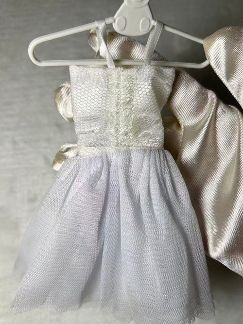 White Lace Tulle Doll Dress